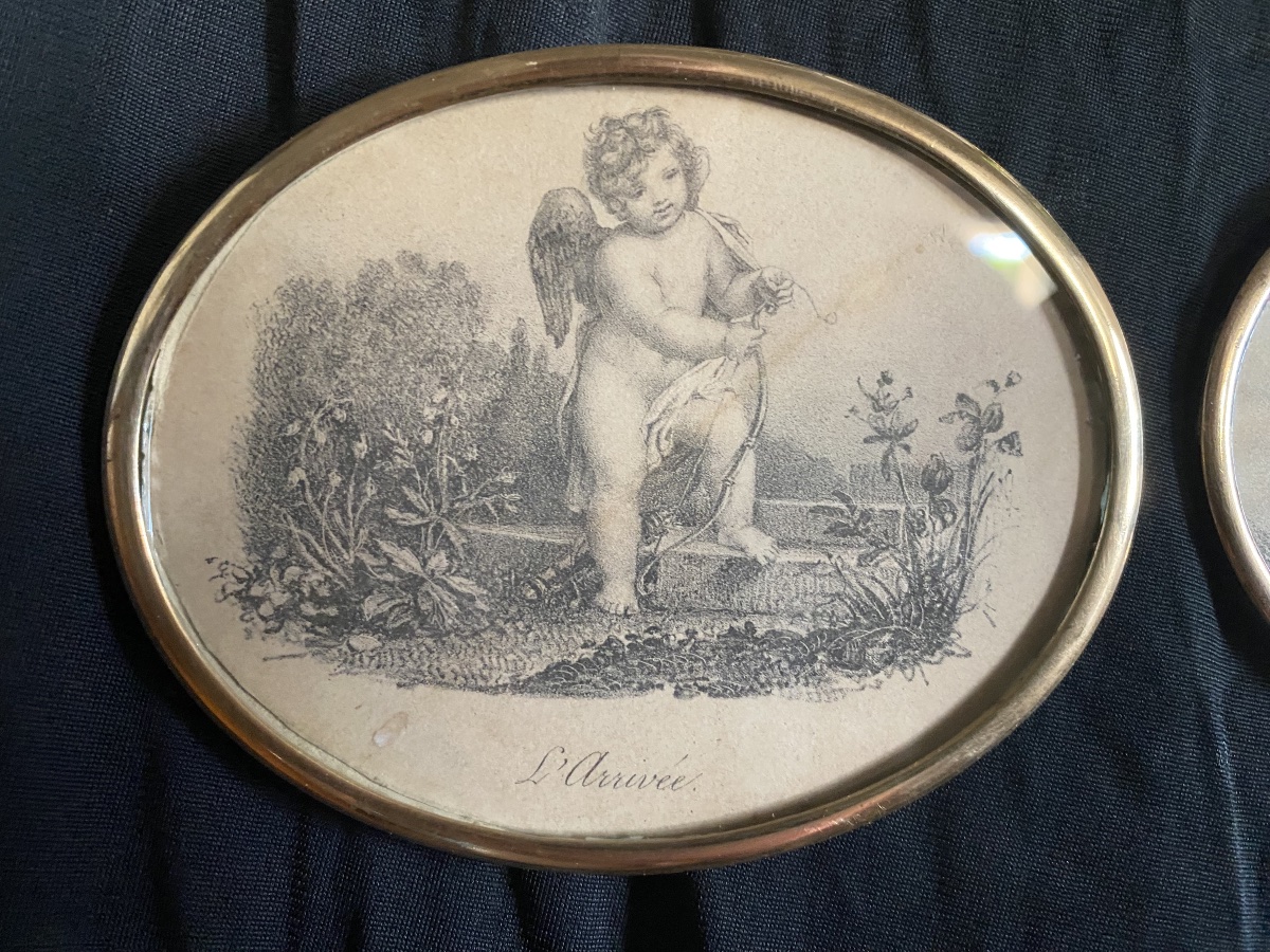 A Series Of Six Engravings In An Oval Medallion Depicting Cupid -photo-3