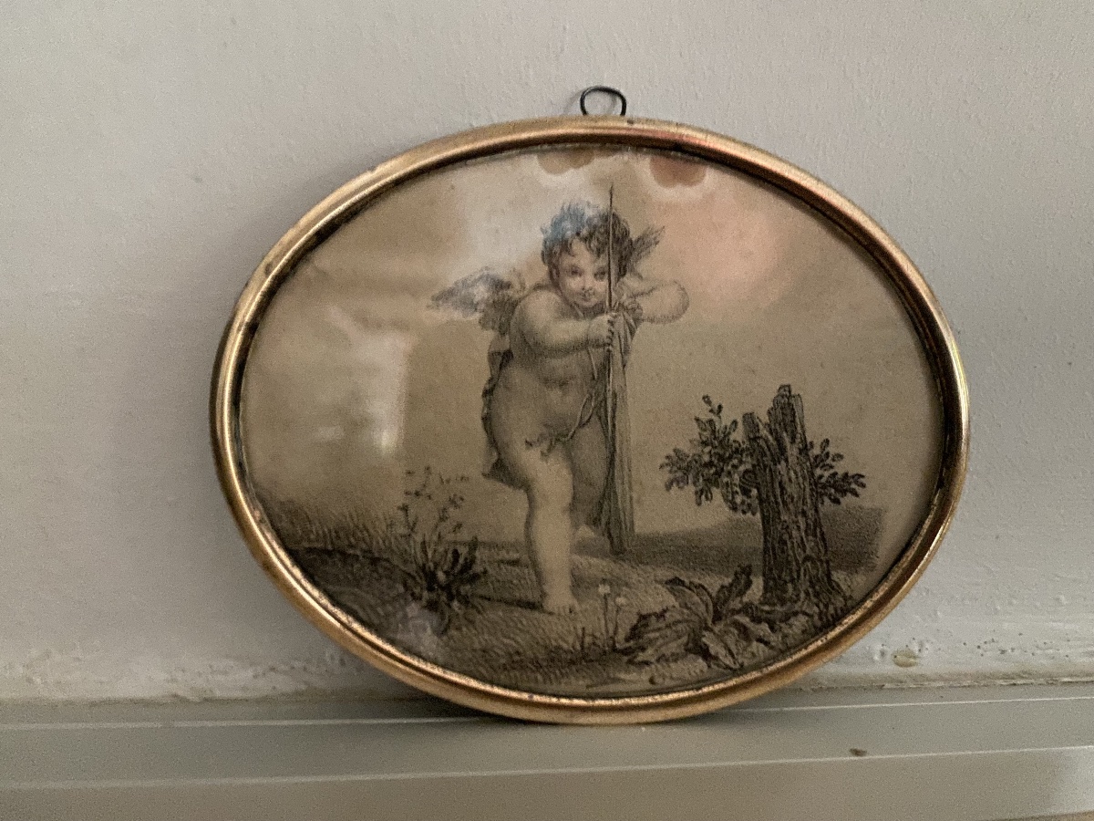 A Series Of Six Engravings In An Oval Medallion Depicting Cupid -photo-2