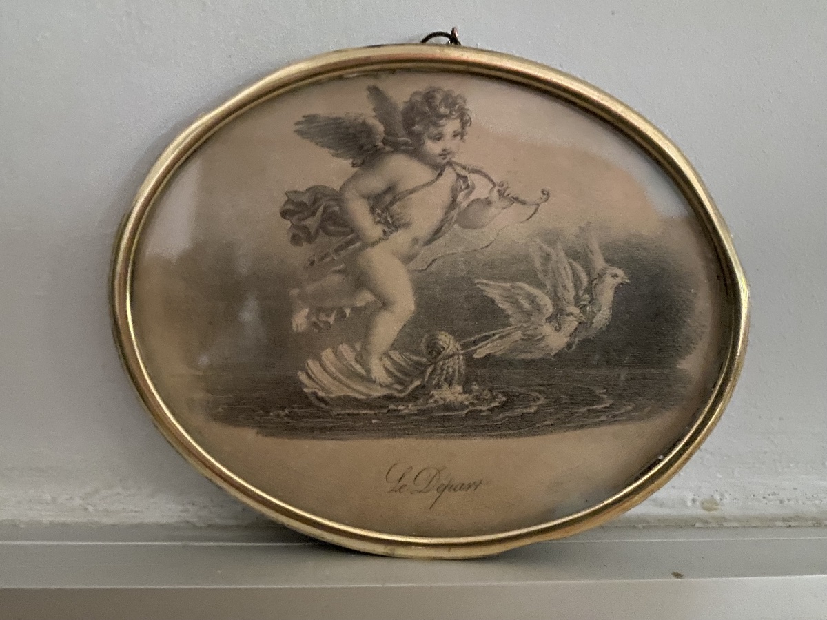A Series Of Six Engravings In An Oval Medallion Depicting Cupid -photo-5