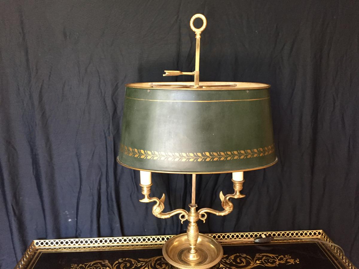 Lampe Bouillotte Ancienne En Bronze Doré -photo-4