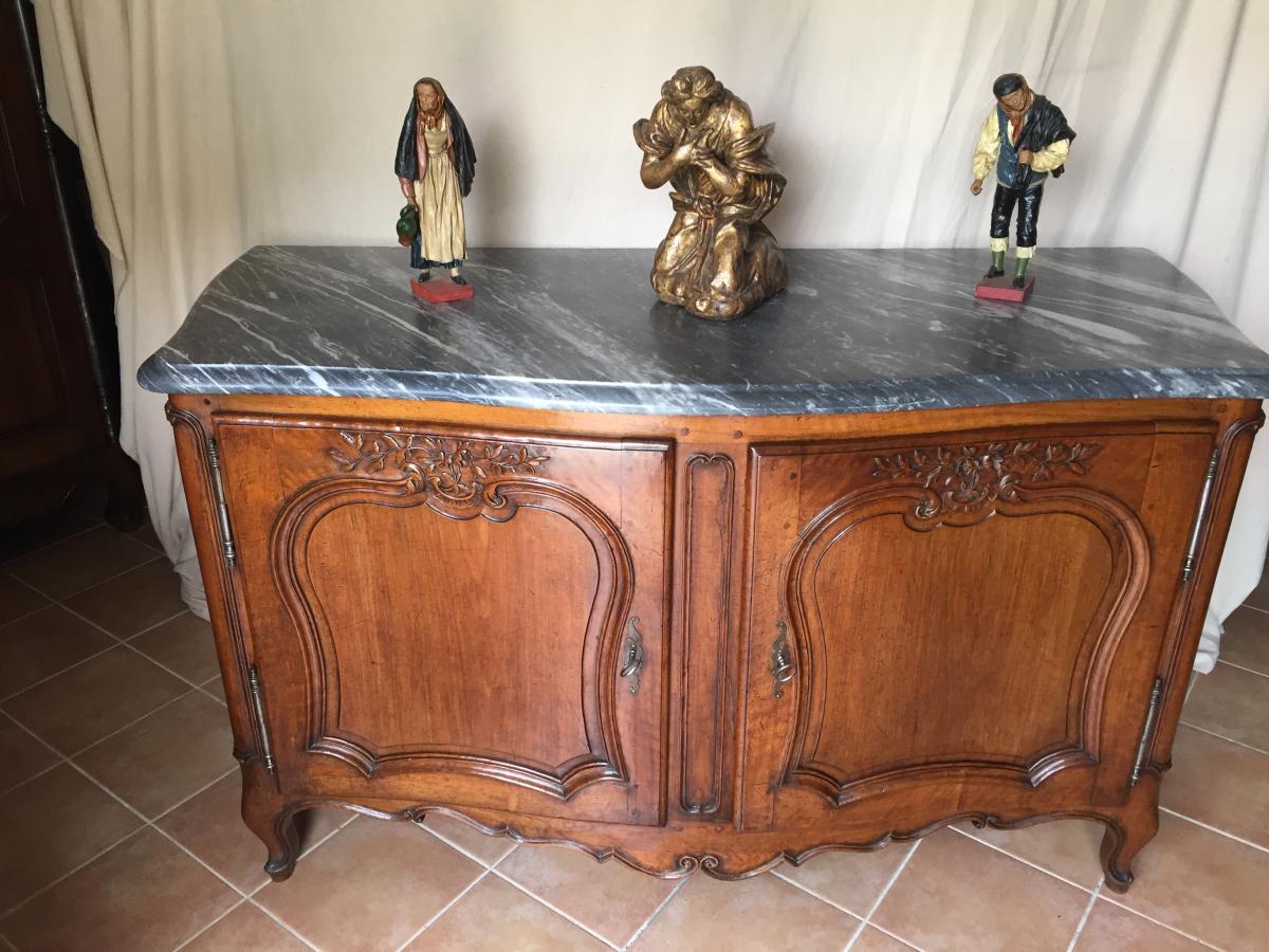 Buffet De Chasse Provençal Galbé Toutes Faces 18ème 