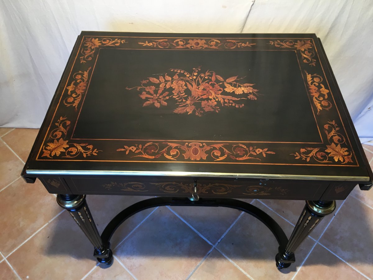 Coffee Table In Wood Marquetry Clear Napoleon III Period-photo-4