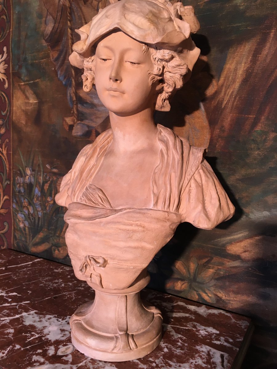 Buste De Jeune Fille D’après Greuze -photo-3