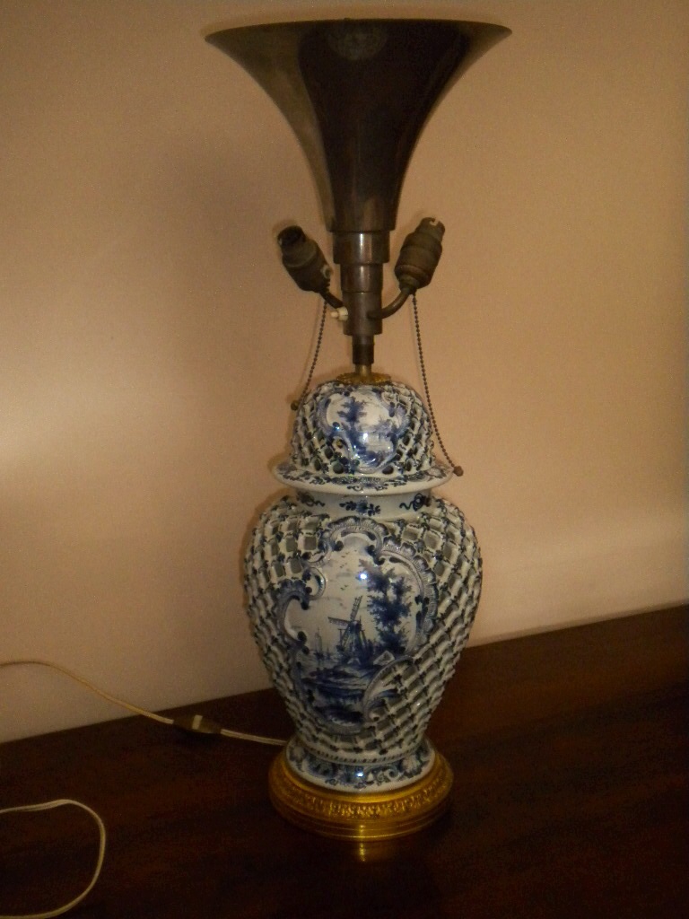 Earthenware Lamp Delf-photo-1