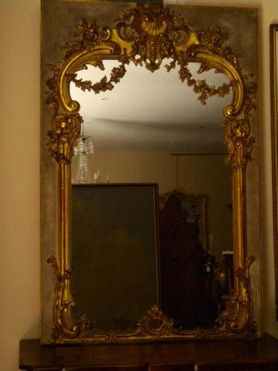 Miroir De Boiserie De Style Louis XIV-photo-3