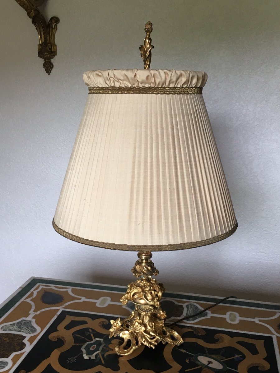 Rocaille Style Gilt Bronze Living Room Lamp