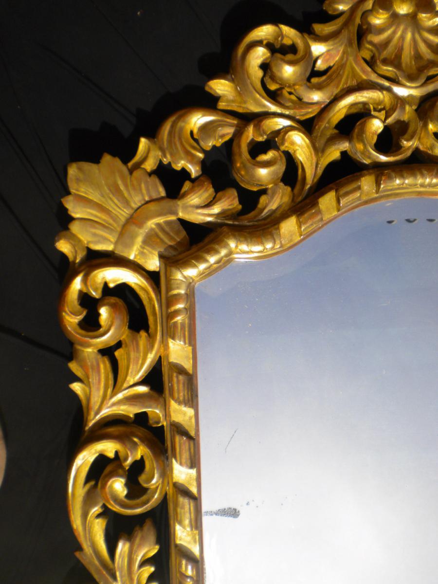 Spectaculaire Miroir de Venise en bois dore-photo-3