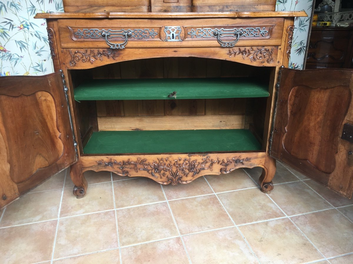 Sliding Buffet In Blond Walnut XVIIIth Provençal-photo-1