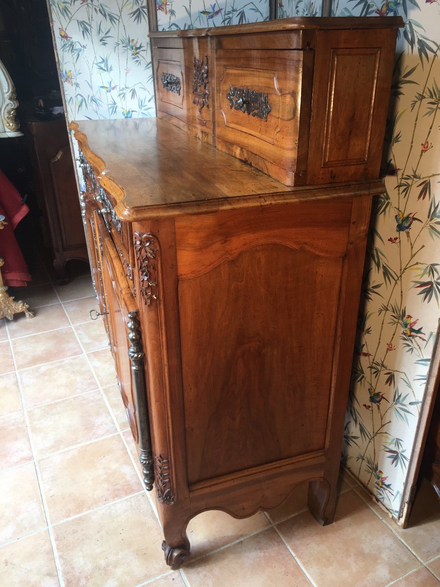 Sliding Buffet In Blond Walnut XVIIIth Provençal-photo-5