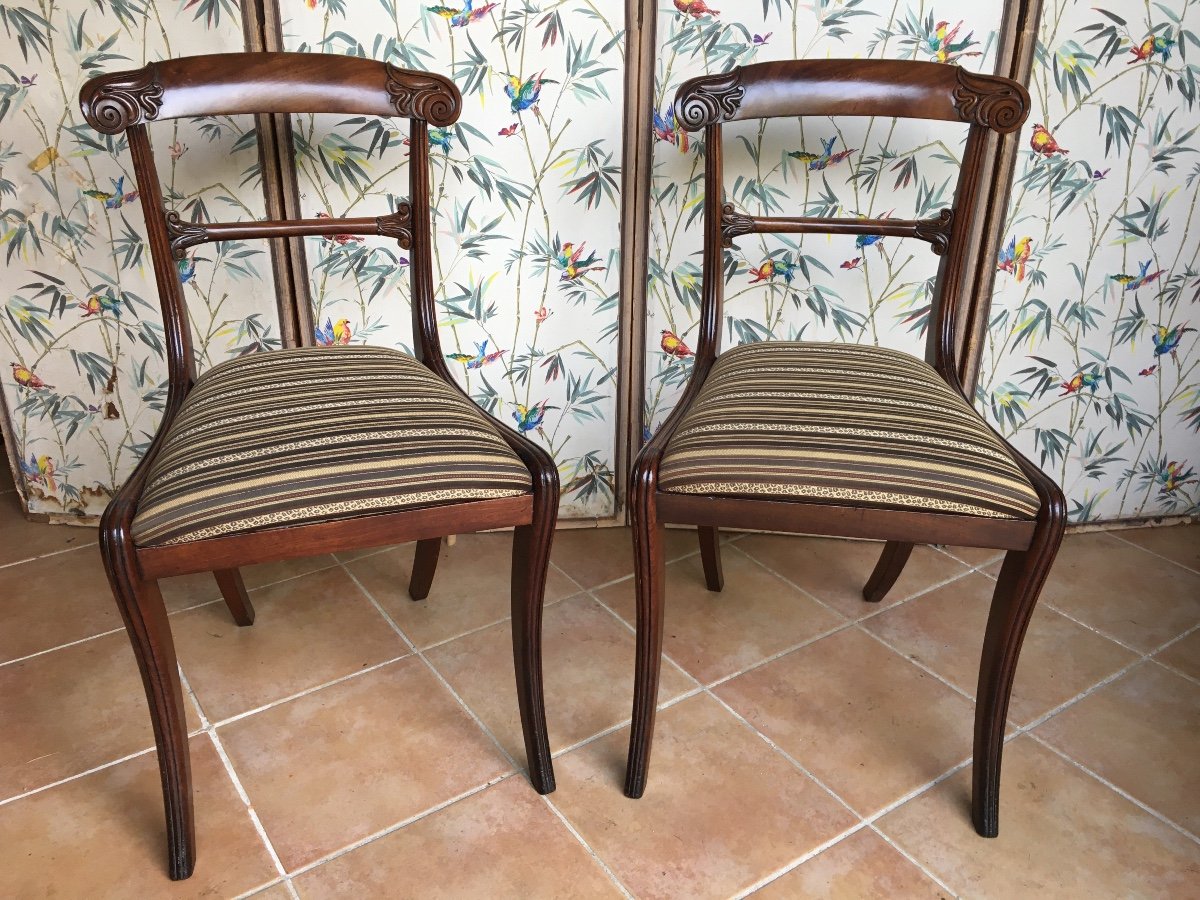 Pair Of English Mahogany Chairs 19th