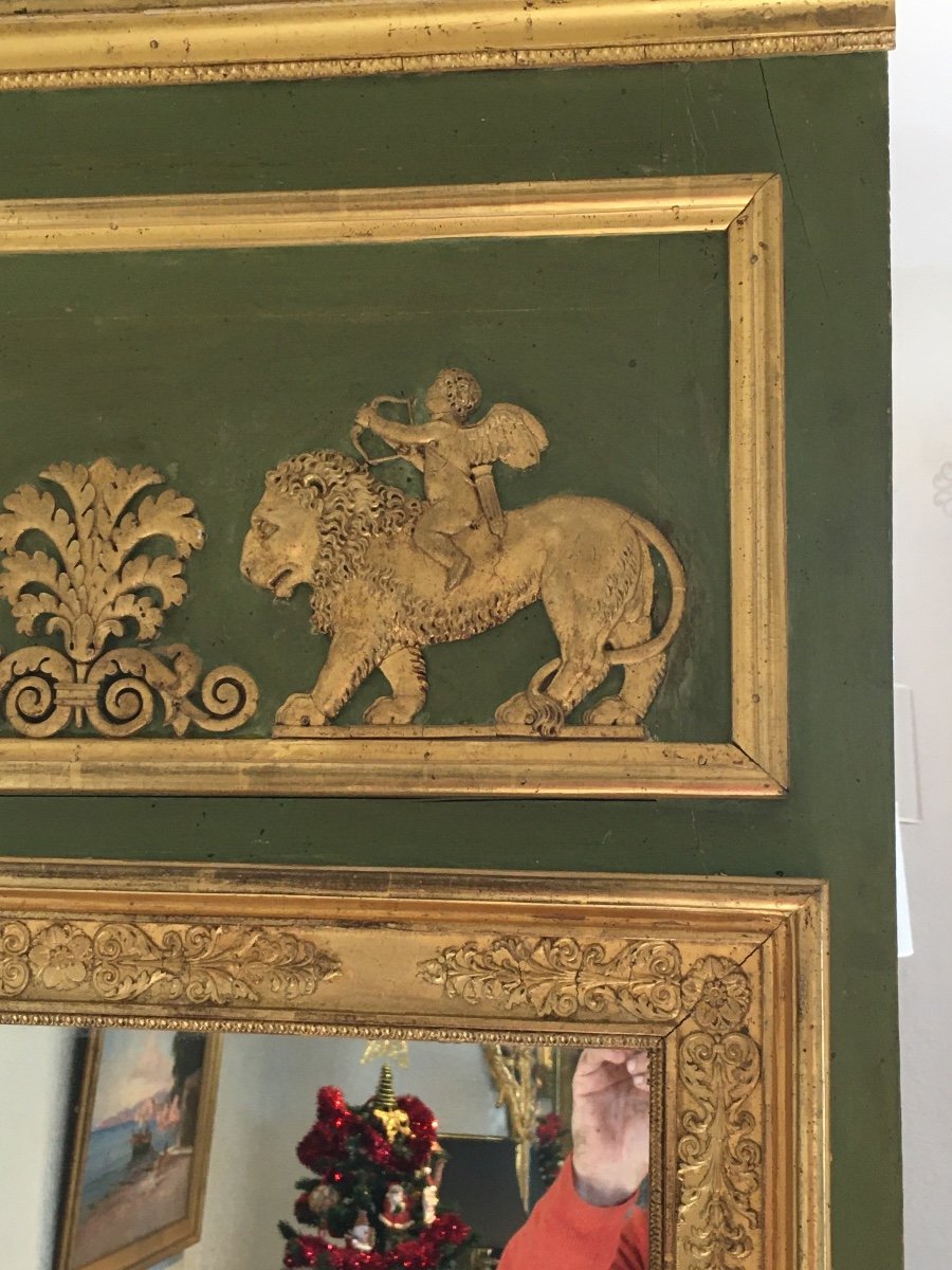 Trumeau In Golden Wood Empire Period-photo-2