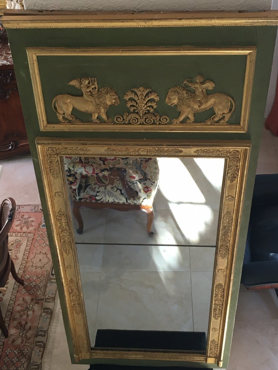 Trumeau In Golden Wood Empire Period-photo-3