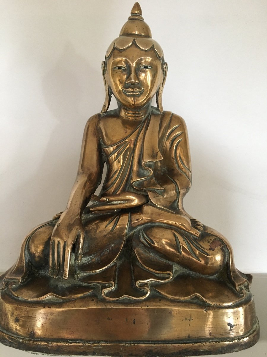 Burmese Brass Buddha Late 19th-photo-3