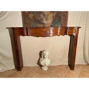 18th Provençal Walnut Fireplace