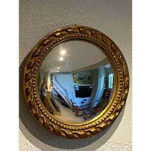 Louis XVI Style Witch Mirror In Golden Wood