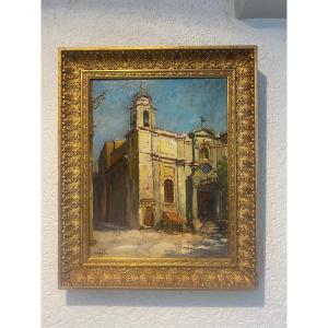 Saint Jean Church Painting In Toulon By Pierre Arata 