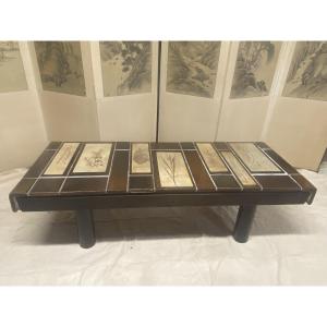 Table de salon Roger Capron modèle herbier 