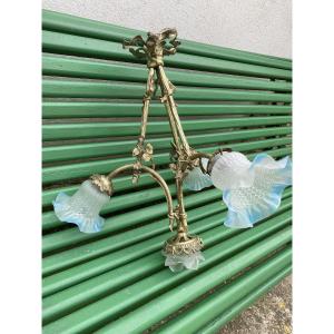 Lustre en bronze doré début 20eme 