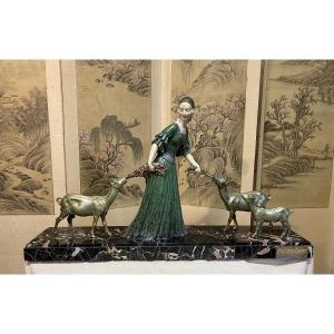 Elegant With Goats And Kid