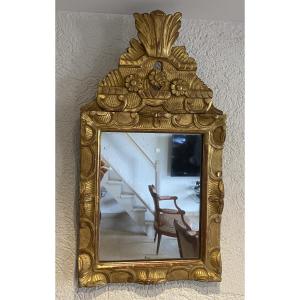 Small Louis XIV Gilded Wood Mirror