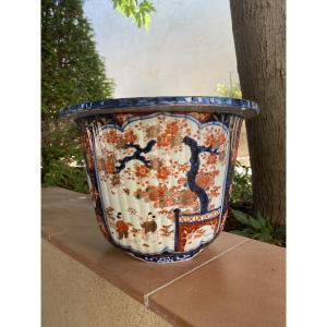 Cache pot porcelaine Imari 19eme,