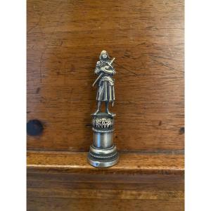Seau à l’effigie de Jeanne d’arc en bronze argenté