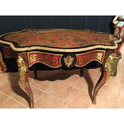 Table Bureau En écaille Et Marqueterie Napoléon lll