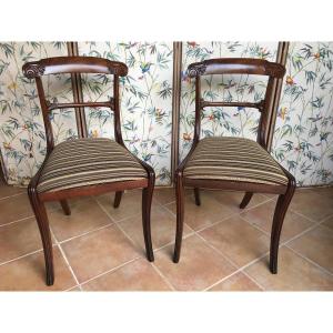 Paire De Chaises  Anglaises En Acajou 19eme