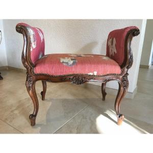 Rocaille Style Bench In Walnut