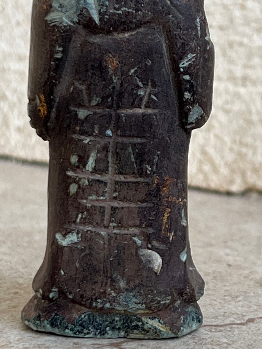 Statuette Dignitaire  Chinois En Jade Laqué , XIX é Siecle , Yunnan ,Chine-photo-3