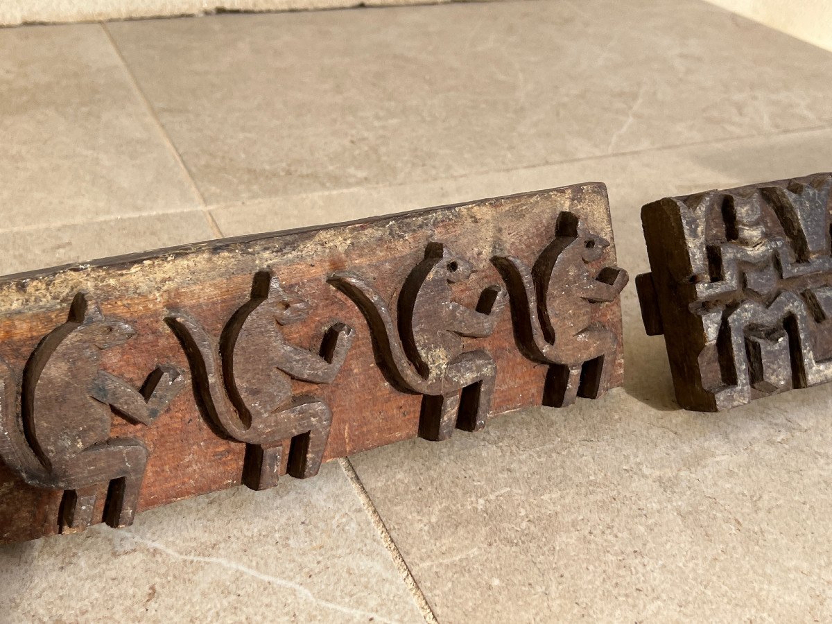 3 Old Wooden Stamps For Printing On Paper, Mien Ethnicity, Burma-photo-4