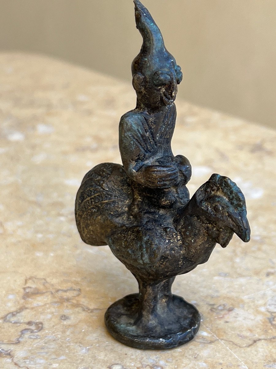 Weight A Opium Rooster With Character, XIXth Century, Burma-photo-2