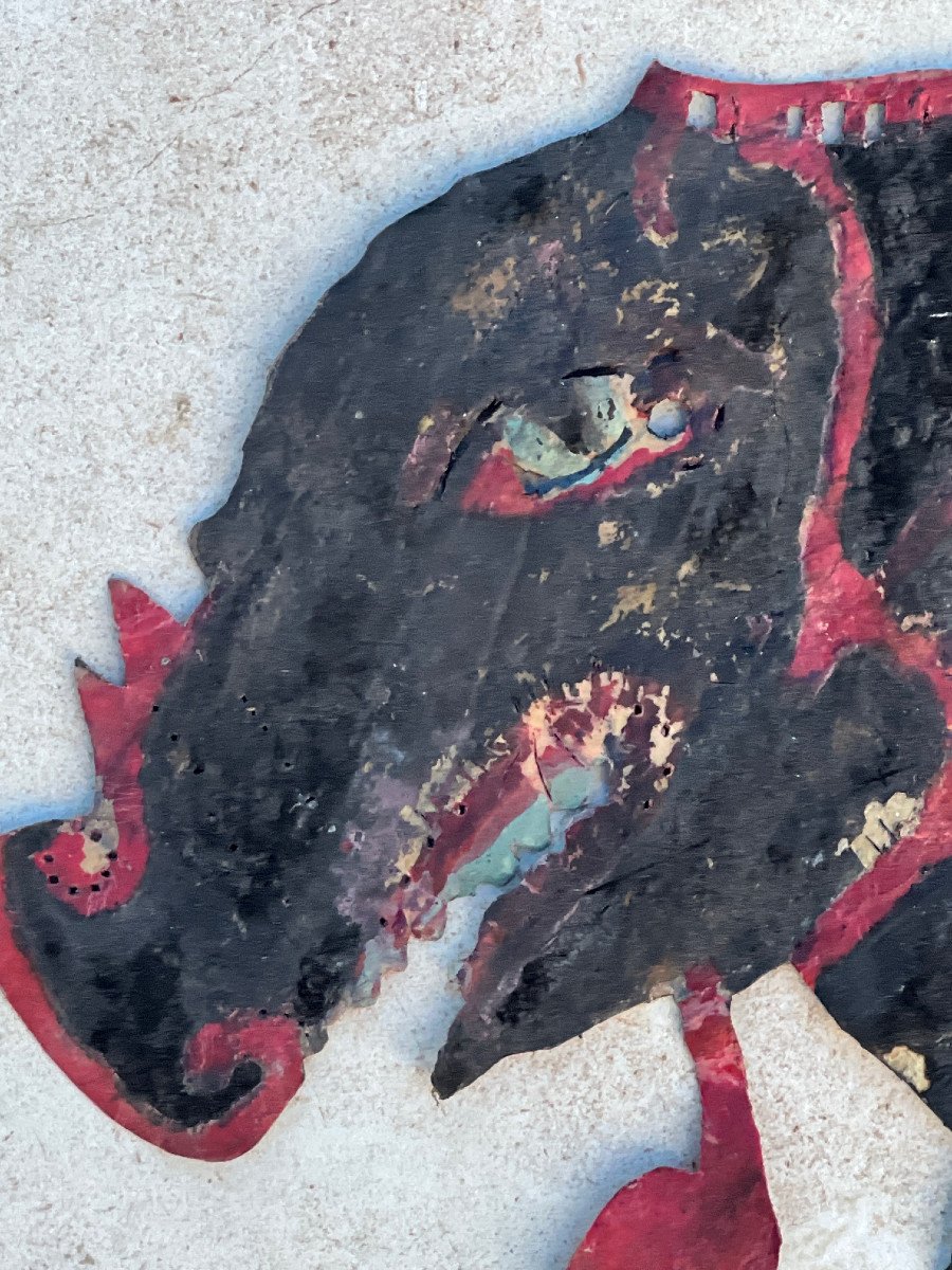 Cut Leather Pig Puppet, Shadow Theater Bali Indonesia-photo-8