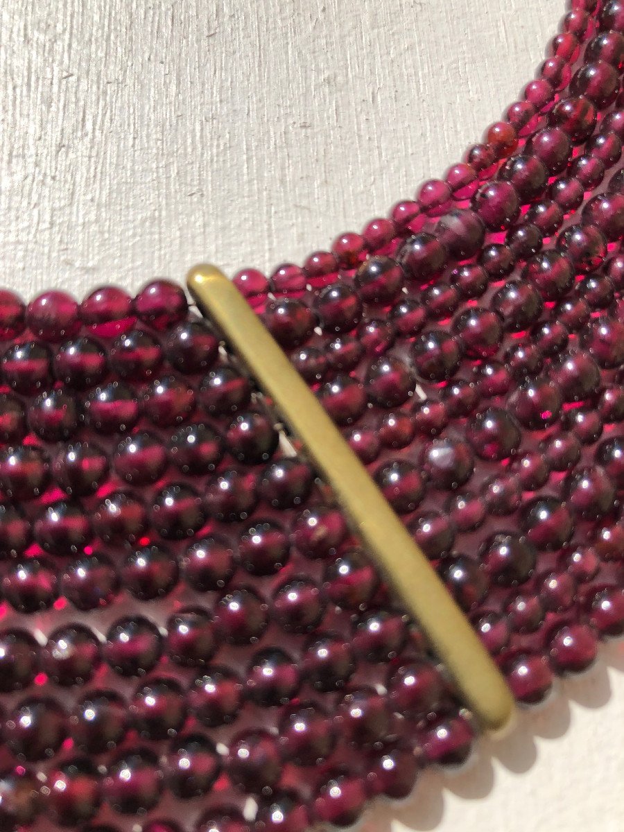 Collier  Ras De Cou Multirang Grenat Birmanie -photo-3