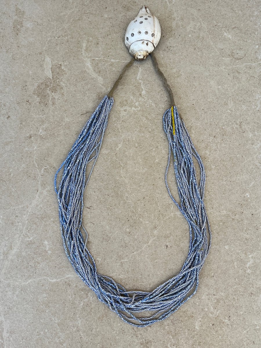 Rare Collier Multirang  Ethnique Tribu Lashi , Birmanie , Fin XIX é Siècle --photo-2