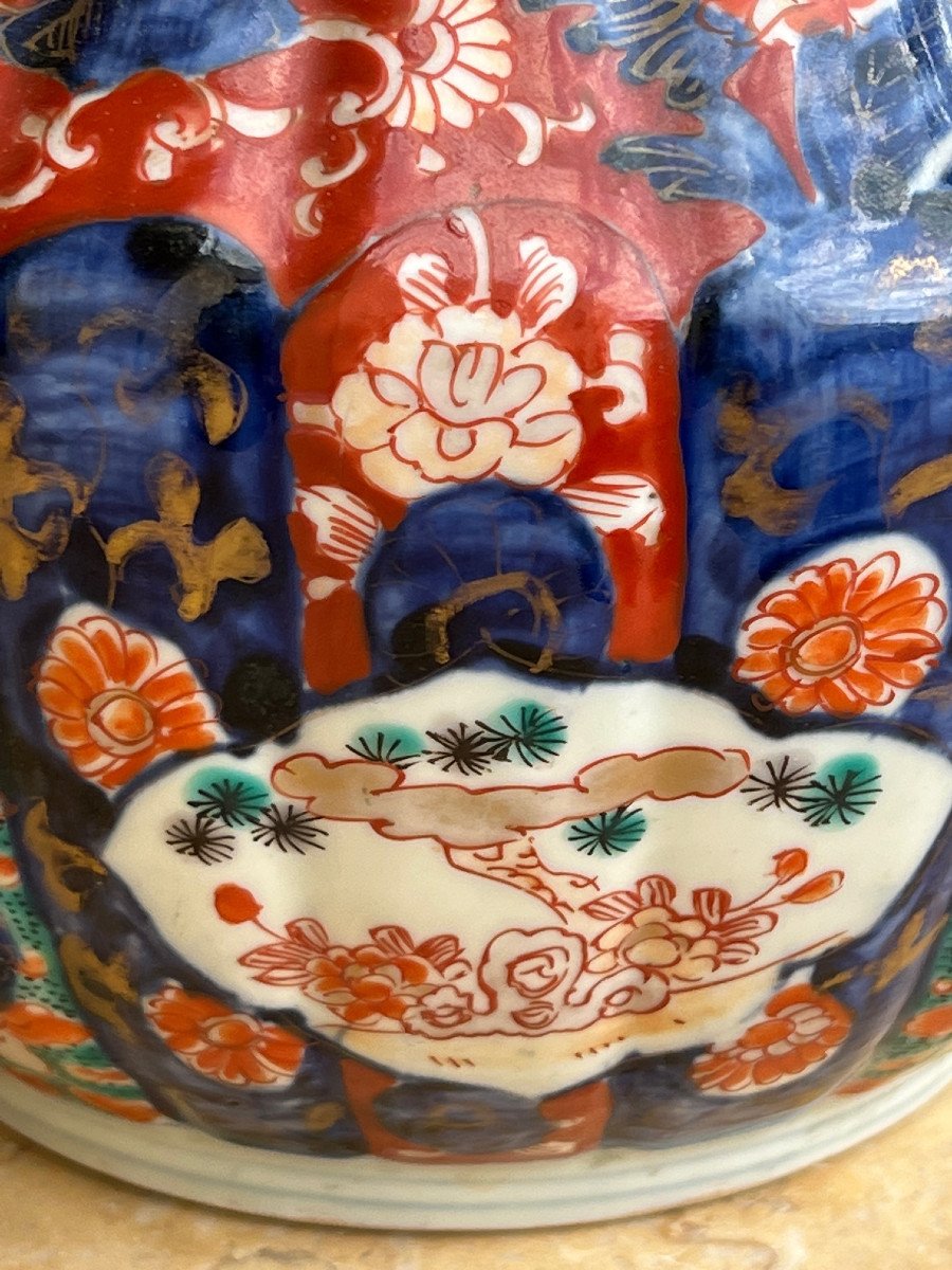 Japanese Vase With Collar, Cherry Decor, Late 19th Century, Japan-photo-3