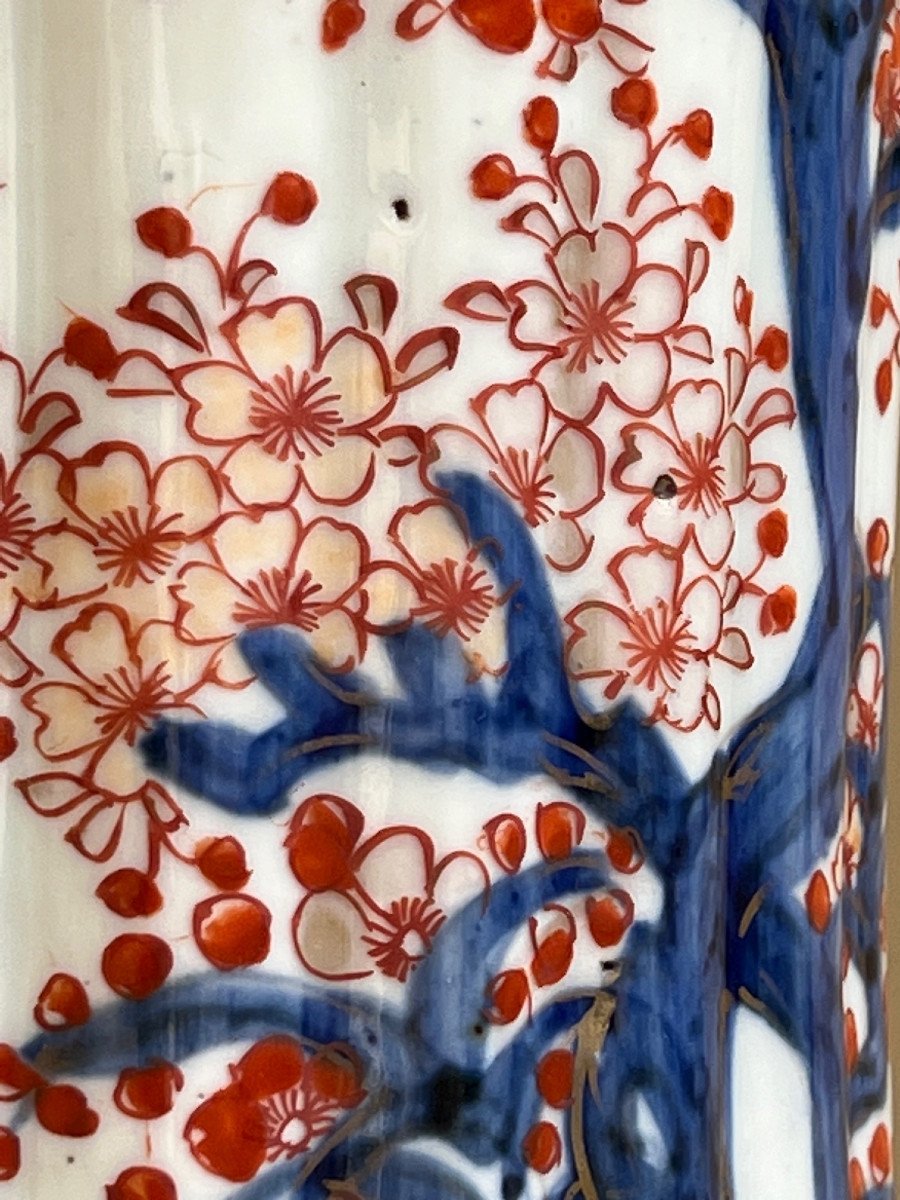Japanese Vase With Collar, Cherry Decor, Late 19th Century, Japan-photo-7