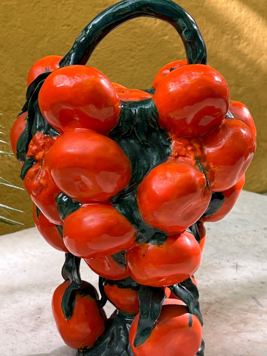 Summer Collection Rare Ceramic Water Carafe Decor D Orange Circa 1960 France-photo-8