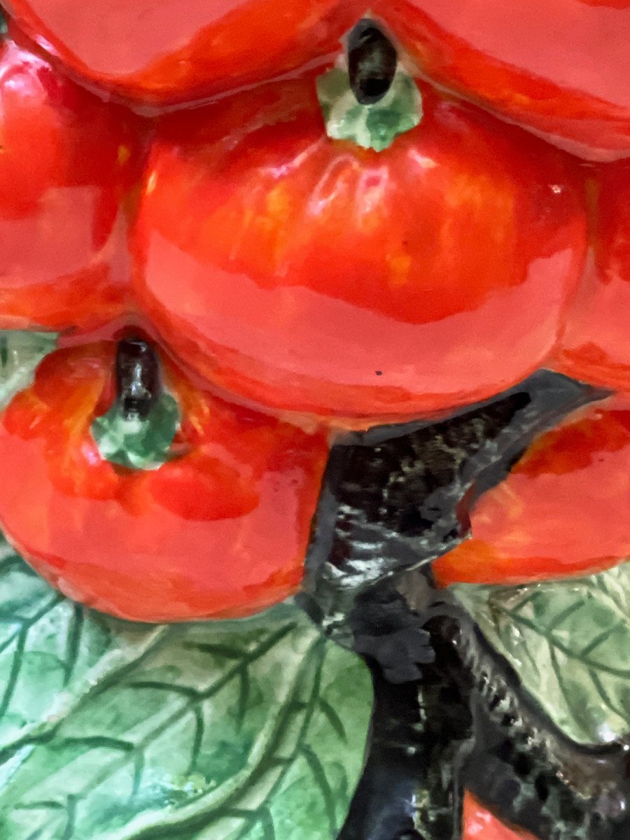 Summer Collection Rare Barbotine Decanter With Tangerine Decor Circa 1970 France-photo-4