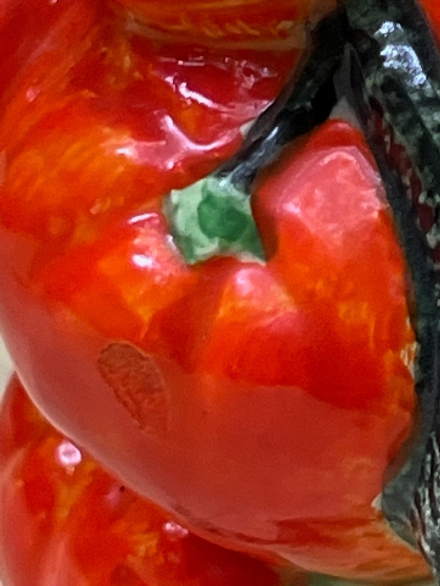 Summer Collection Rare Barbotine Decanter With Tangerine Decor Circa 1970 France-photo-5