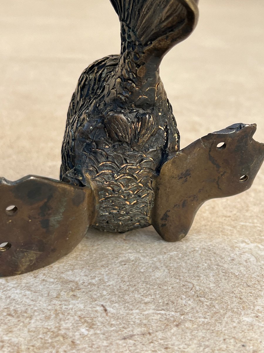 Paire De Poignée Forme Poisson Lune  En Bronze, Fonderie De Mandalay ,xx é Siecle Birmanie-photo-3