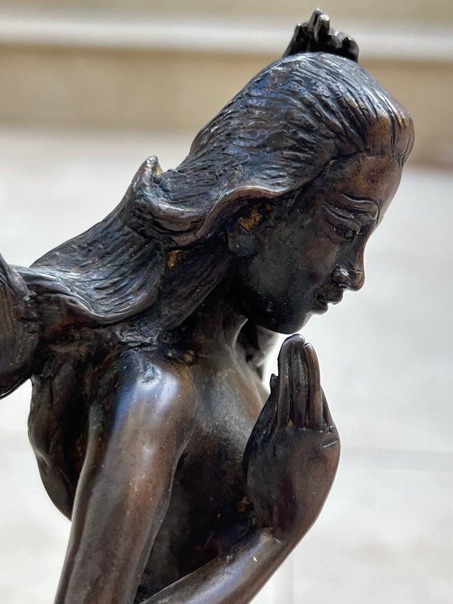 Pair Of Siren Shape Handle In Bronze, Mandalay Foundry, XXth Century Burma-photo-1