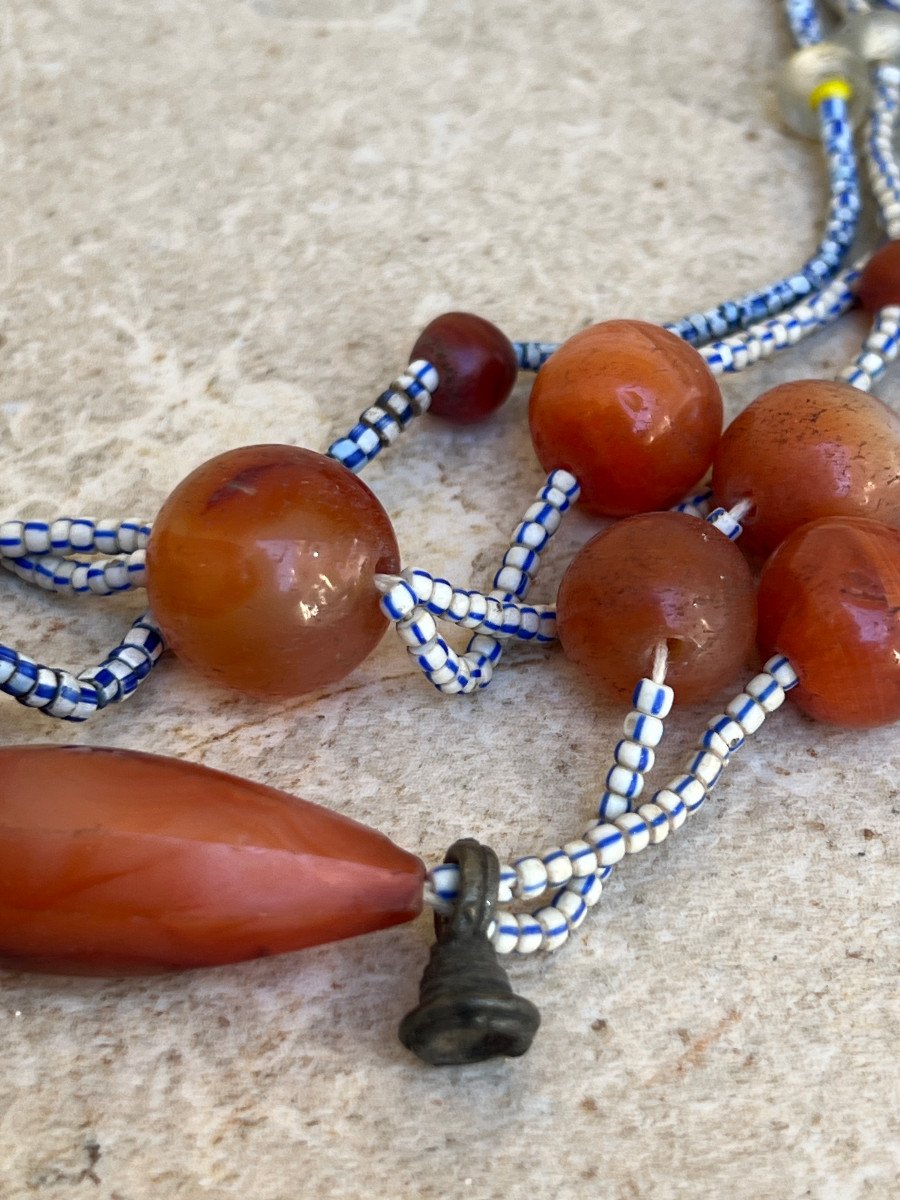 Rare Collier Ethnique Tribu Lashi , Birmanie , Fin XIX é Siècle-photo-3