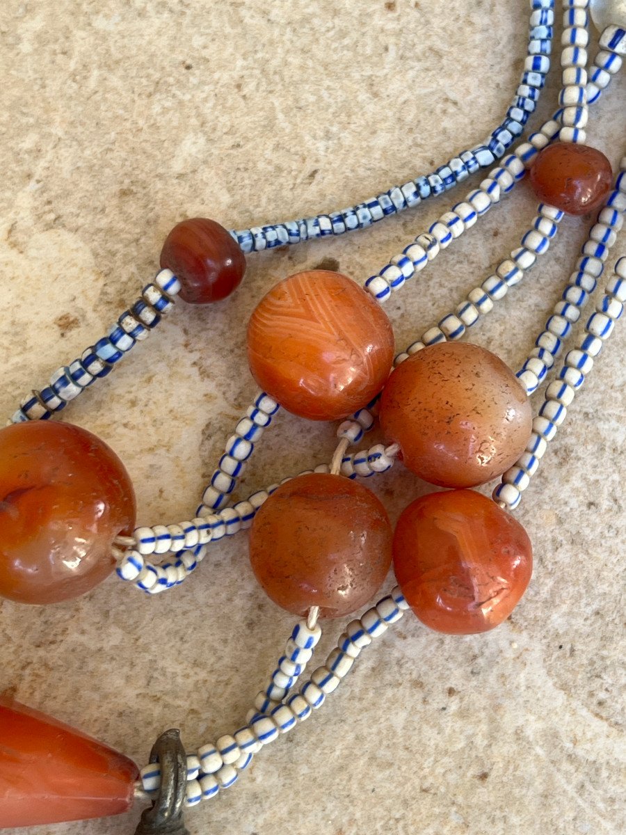 Rare Collier Ethnique Tribu Lashi , Birmanie , Fin XIX é Siècle-photo-3