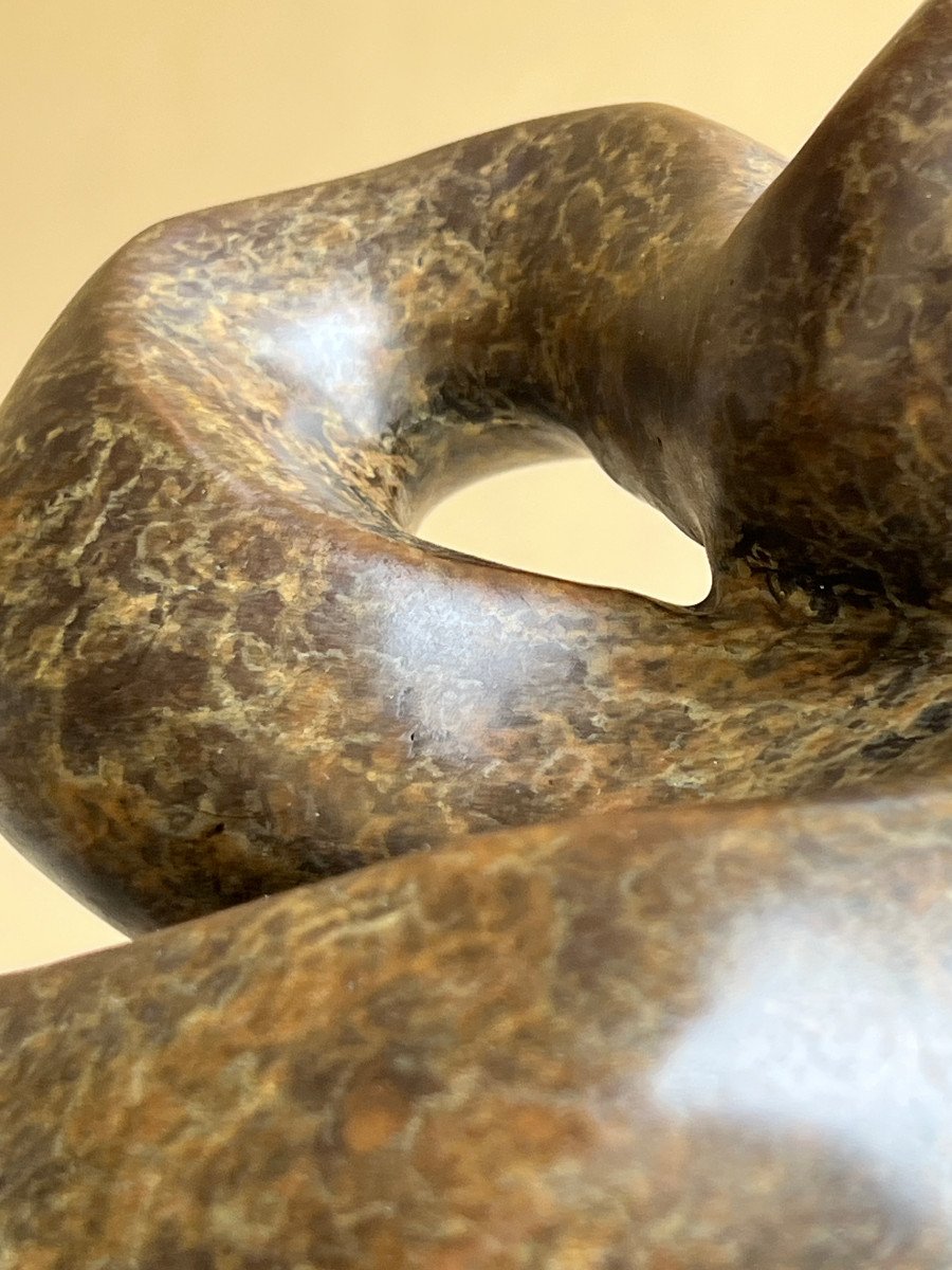  Bronze Animalier hyperréaliste  Serpent Sur Socle Marbre Noir  XXé Siécle .-photo-6