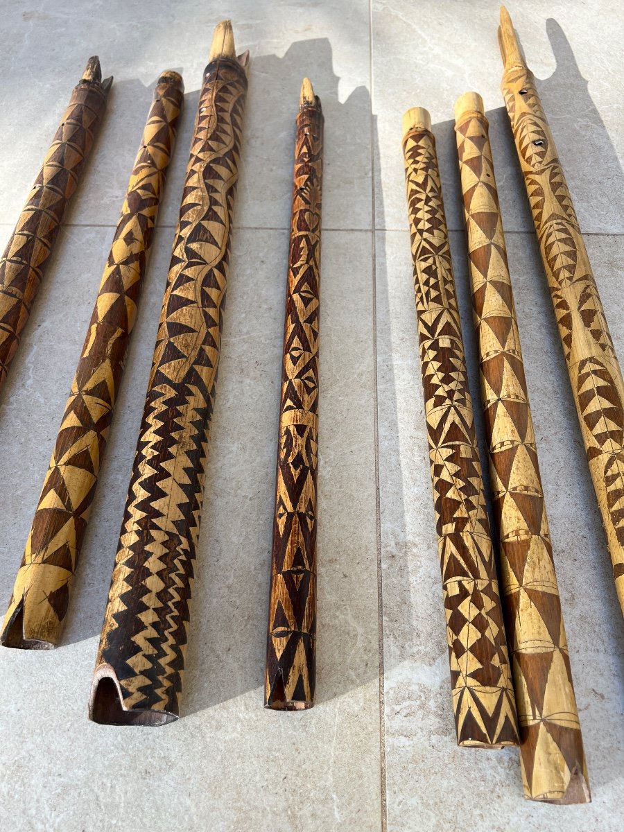 10 Grave Bamboo Flutes Vanuatu Early 20th Century-photo-3