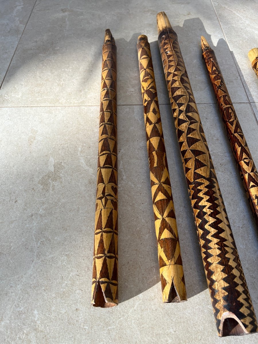 10 Grave Bamboo Flutes Vanuatu Early 20th Century-photo-4