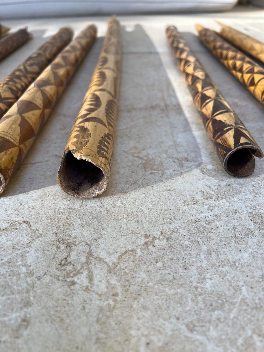 10 Grave Bamboo Flutes Vanuatu Early 20th Century-photo-1