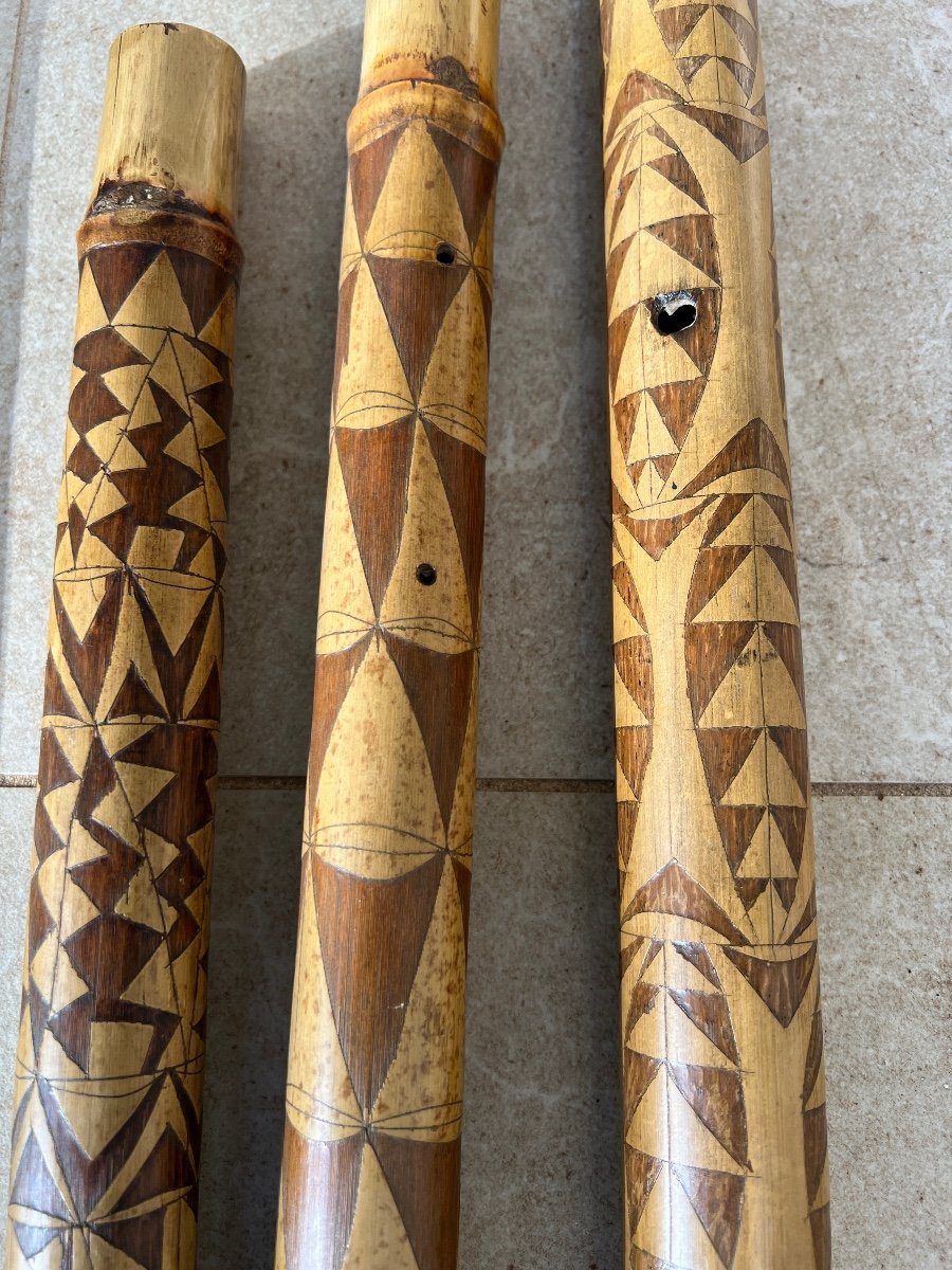 10 Grave Bamboo Flutes Vanuatu Early 20th Century-photo-2