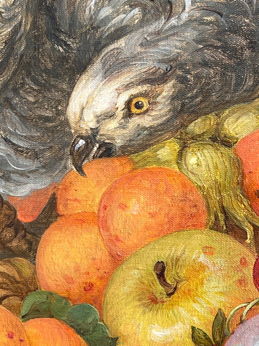 Painting Still Life With Parrot Alla Advonina -photo-7